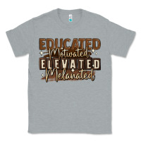 Heather Grey educated motivated elevated melanated Classic Tee - MaliasSmallBusiness