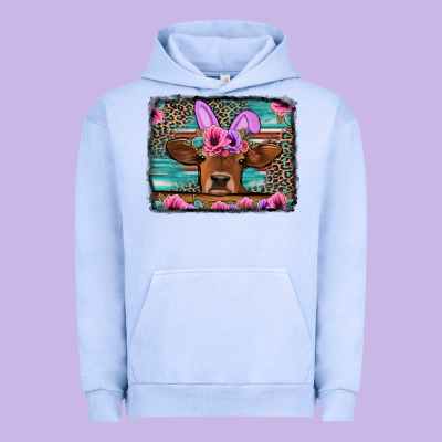 Easter Floral Leopard Cow Urban Hoodie Designed By Jasminsmagicworld