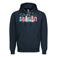 Navy tis the season snowman and christmas cake Zipper Hoodie - MaliasSmallBusiness