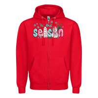Red tis the season snowman and christmas cake Zipper Hoodie - MaliasSmallBusiness