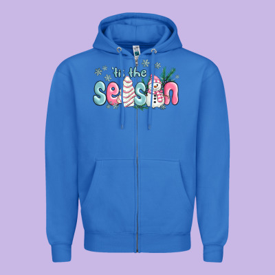 Zipper Hoodie tis the season snowman and christmas cake