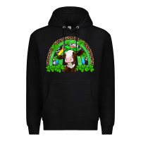 Black st patricks cow rainbow Premium Hoodie - Artiststas