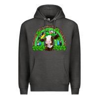 Charcoal Heather st patricks cow rainbow Premium Hoodie - Artiststas