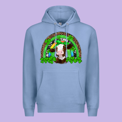 St Patricks Cow Rainbow Premium Hoodie Designed By Artiststas