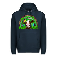 Navy st patricks cow rainbow Premium Hoodie - Artiststas