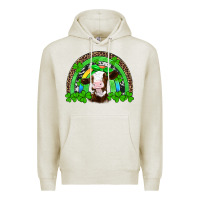 Oatmeal Heather st patricks cow rainbow Premium Hoodie - Artiststas