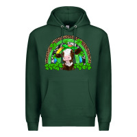 Sports Green st patricks cow rainbow Premium Hoodie - Artiststas