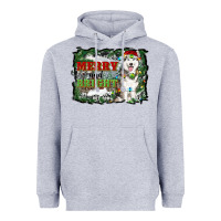 Heather Grey merry and bright husky farm  background Heavyweight Hoodie - RanaPortraitStore