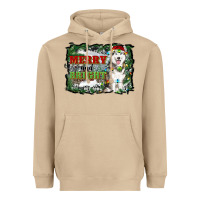 Mushroom merry and bright husky farm  background Heavyweight Hoodie - RanaPortraitStore