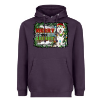 Plum merry and bright husky farm  background Heavyweight Hoodie - RanaPortraitStore