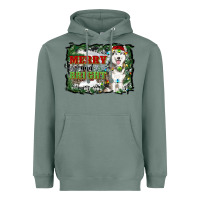 Sage merry and bright husky farm  background Heavyweight Hoodie - RanaPortraitStore