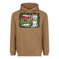 Toasted Coconut merry and bright husky farm  background Heavyweight Hoodie - RanaPortraitStore
