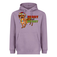 Lavender merry and bright dachshund Heavyweight Hoodie - RanaPortraitStore