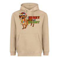 Mushroom merry and bright dachshund Heavyweight Hoodie - RanaPortraitStore