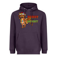 Plum merry and bright dachshund Heavyweight Hoodie - RanaPortraitStore
