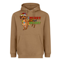 Toasted Coconut merry and bright dachshund Heavyweight Hoodie - RanaPortraitStore