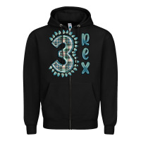 Black 3 rex green dinosaur Zipper Hoodie - MaliasSmallBusiness