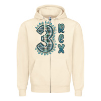 Sandshell 3 rex green dinosaur Zipper Hoodie - MaliasSmallBusiness