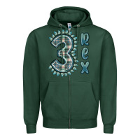 Sports Green 3 rex green dinosaur Zipper Hoodie - MaliasSmallBusiness
