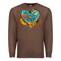 Chestnut fall pattern heart with leopard background Premium Sweatshirt - HRA Design Shop