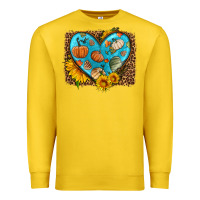 Lemon fall pattern heart with leopard background Premium Sweatshirt - HRA Design Shop