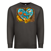 Smoke fall pattern heart with leopard background Premium Sweatshirt - HRA Design Shop