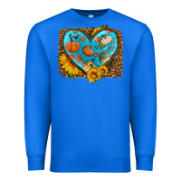 True Royal fall pattern heart with leopard background Premium Sweatshirt - HRA Design Shop