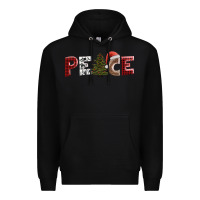 Black peace christmas Premium Hoodie - AdoDesignShop