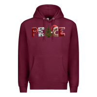 Burgundy peace christmas Premium Hoodie - AdoDesignShop