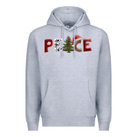 Heather Grey peace christmas Premium Hoodie - AdoDesignShop