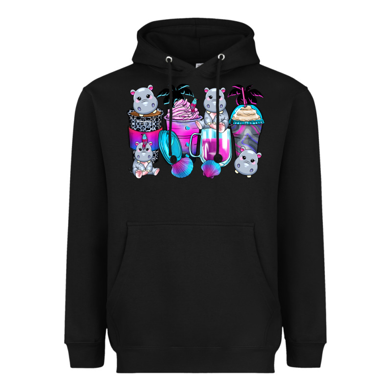 Hippopotamus Coffee Cups Heavyweight Hoodie by Zillion Design Studio | Teevron