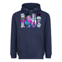 Navy hippopotamus coffee cups Heavyweight Hoodie - Zillion Design Studio