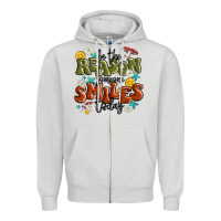 Dove Grey be the reason someone smiles today Zipper Hoodie - MaliasSmallBusiness