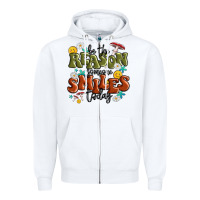 White be the reason someone smiles today Zipper Hoodie - MaliasSmallBusiness