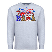 Heather Grey American mama Premium Sweatshirt - Neo Western