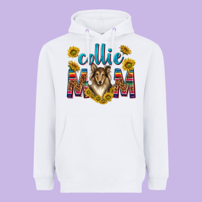 Western Collie Mom Heavyweight Hoodie Designed By Texasbilliewilder