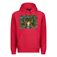 Cardinal leopard bull skull cactus sunflowers Premium Hoodie - AdoDesignShop