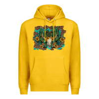 Lemon leopard bull skull cactus sunflowers Premium Hoodie - AdoDesignShop