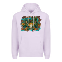 Lilac leopard bull skull cactus sunflowers Premium Hoodie - AdoDesignShop