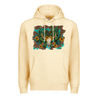 Pina Colada leopard bull skull cactus sunflowers Premium Hoodie - AdoDesignShop
