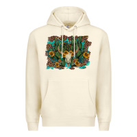 Sandshell leopard bull skull cactus sunflowers Premium Hoodie - AdoDesignShop
