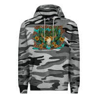 Slate Camo leopard bull skull cactus sunflowers Premium Hoodie - AdoDesignShop