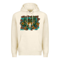 Tofu leopard bull skull cactus sunflowers Premium Hoodie - AdoDesignShop