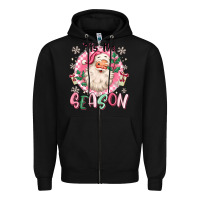 Black pink santa 'tis the season Zipper Hoodie - MaliasSmallBusiness