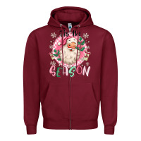 Burgundy pink santa 'tis the season Zipper Hoodie - MaliasSmallBusiness