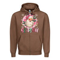 Chestnut pink santa 'tis the season Zipper Hoodie - MaliasSmallBusiness