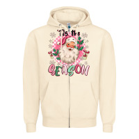 Pink Santa 'tis The Season Zipper Hoodie | Teevron
