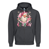 Smoke pink santa 'tis the season Zipper Hoodie - MaliasSmallBusiness