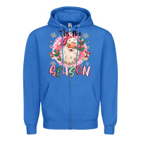 True Royal pink santa 'tis the season Zipper Hoodie - MaliasSmallBusiness