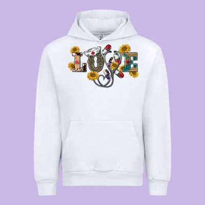 Western Love Nurse Urban Hoodie Designed By Barkaloodesign